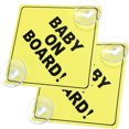 thumbnail image 1 of CUITING 2 Pcs Panneau « Bébé à Bord » avec Ventouses Jaune Vif Autocollant « Bébé à Bord » pour Voitures Autocollant Réfléchissant d'Avertissement pour Voiture Autocollant de Rappel Réutilisable Décalcomanies Sans Résidu, 1 of 5