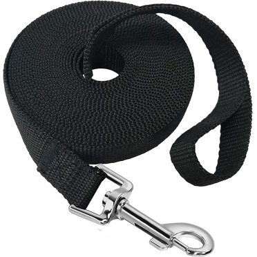 Nylon Training Dog Leash, Wear-resistant Nylon Long Puppy Lead For More Freedom, Ideal For Obedience Recall Training And Outdoor Activities, 30M Black, Heavy-duty Metal Hook