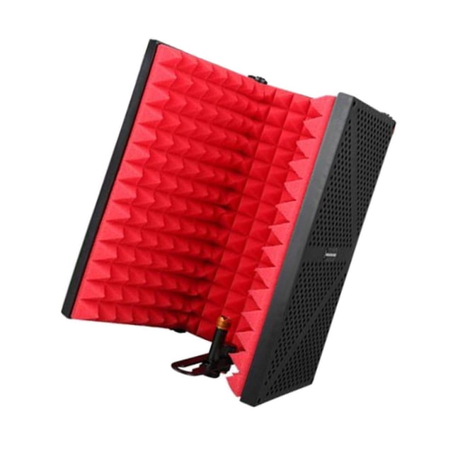 Langgg Foldable Metal Mic Isolation Shield for Microphone Recording Equipment
