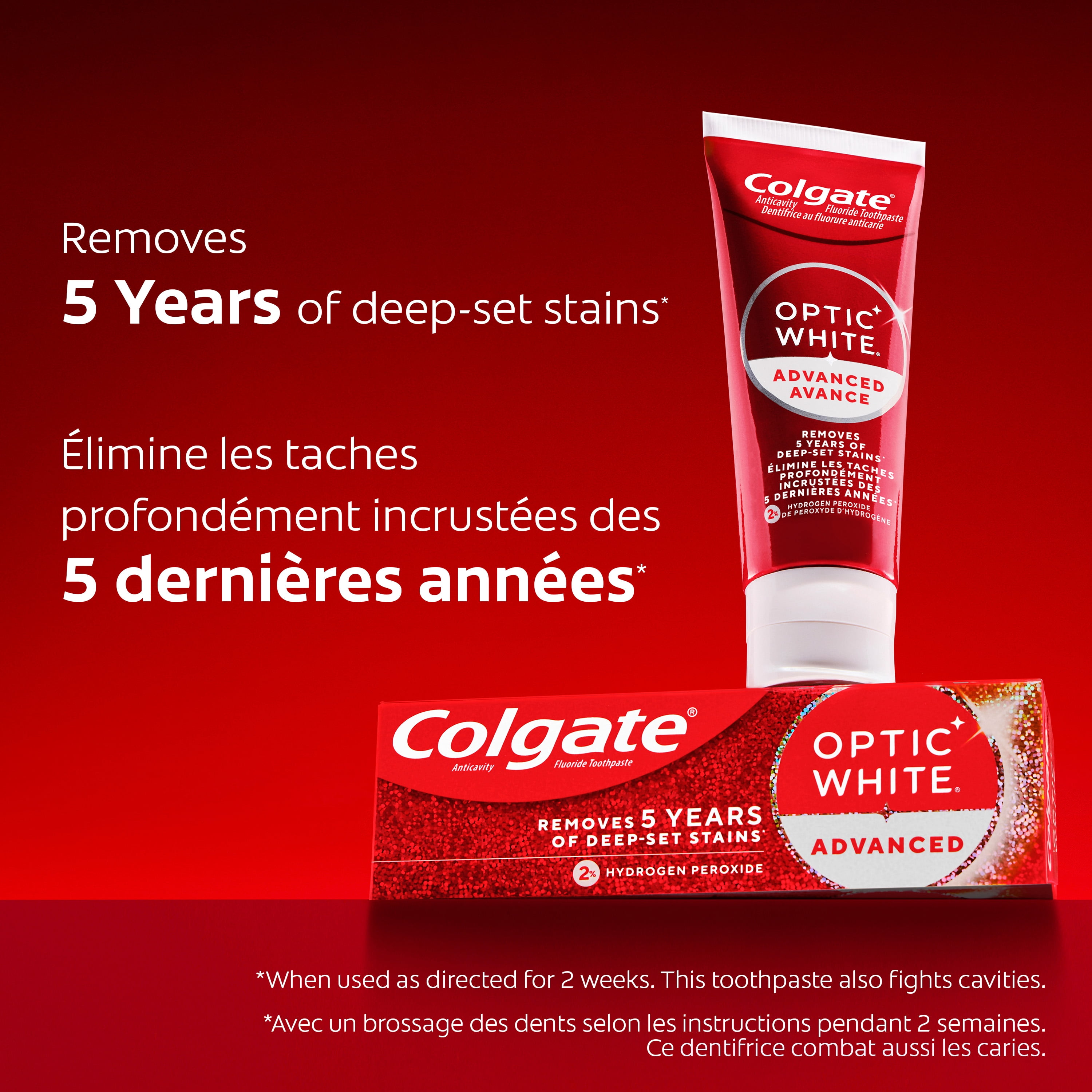 Colgate Optic White Avancé Blanc Éclatant Dentifrice au Fluorure, Menthe, 73 ml