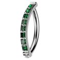 thumbnail image 1 of Hinged Clicker Belly Button Rings 14G Titanium Clear CZ Top Navel Ring Belly Piercing Jewelry 3/8", 1 of 6
