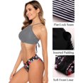 thumbnail image 2 of Charmo Ensemble de Maillot de Bain Bikini pour Femmes, Tour de Cou, Col Montant, Dos Croisé, 2 of 6