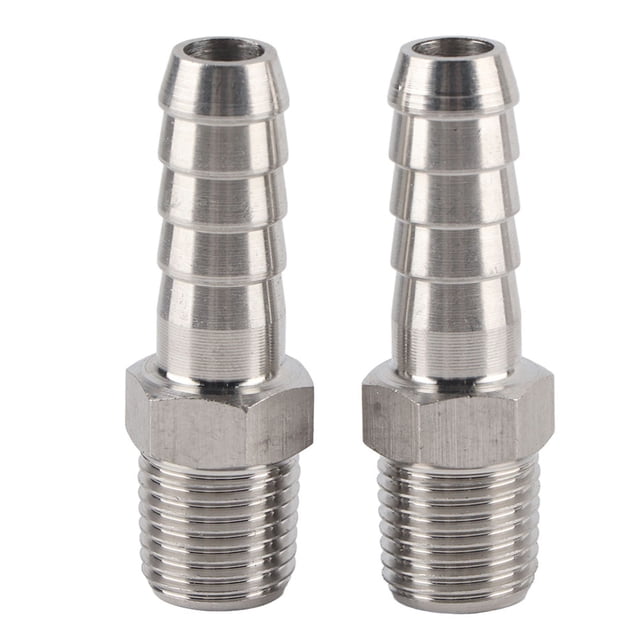 Barb Joint, Stable Female Thread Pipe Fitting, Stainless Steel 2PCS For Fast Connection Pneumatic Equipment BSPT1/4-10mm