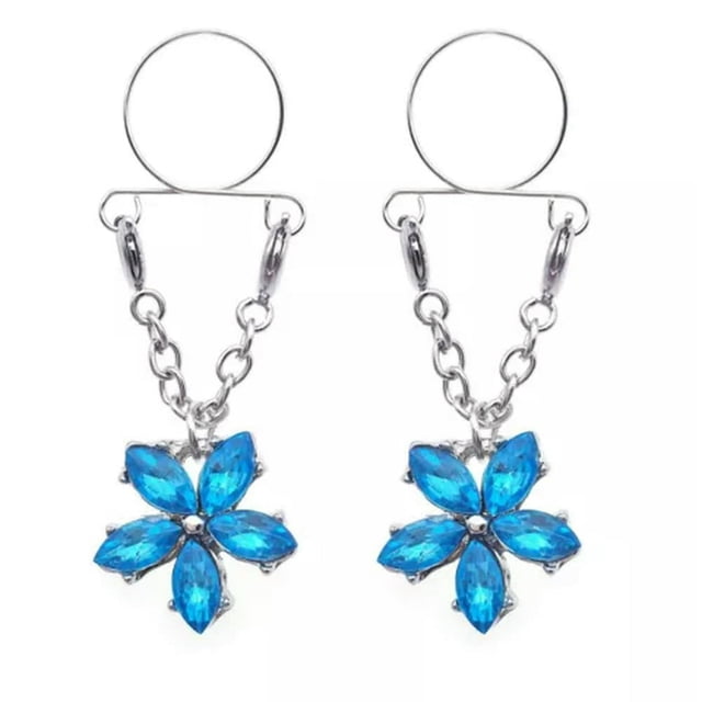 SNNROO 2X Sexy Adjustable Nipple Rings Non-Piercing Clip On Dangle Fake Nipplerings-08