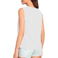 thumbnail image 2 of ohmzyzo Camisole pour Femmes Sans Manches à Col Bénitier, Drapé, devant Froncé, Blouse Tendance pour Sorties, Hauts de Bureau Basiques, Tunique, 2 of 6
