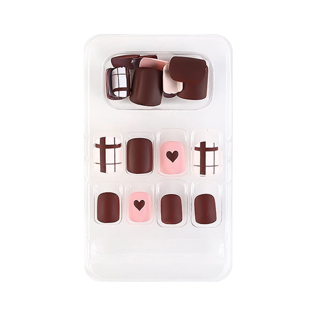 ziyahi False Nail Wearable Perfect Matching Simple to Wear No Irritating Odor Fake Fingernail Breathable Press Type Adjustable Paster Type 16 Type 37 F741 1Set