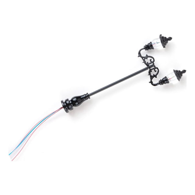 relayinert Mini Landscape Streetlight Prop Realistic Miniature Lamp Fittings Black/White