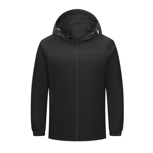 LSLJS Women's Men Winter Hooded Softshell Windproof Soft Coat Long Sleeve Jacket( Black, S)