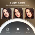 thumbnail image 4 of Amelar 1X/15X Wall Mounted Makeup Mirror with Hook, USB Rechargeable LED 3 Color Lights Two Sided 8 Inch Magnifying Mirror, Touch Switch Intelligent S, 4 of 7