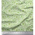 thumbnail image 1 of Soimoi Green Rayon Fabric Wheel Ethnic Print Sewing Fabric Yard 42 Inch Wide, 1 of 3