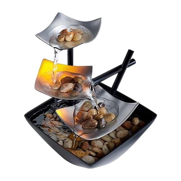 3 Tier Relaxation Tabletop Fountain USB for Indoor Feng Shui Decor Ornament