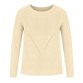 thumbnail image 4 of Vêtements de Mode pour Femmes Femmes Décontracté Mode Uni Ajouré Chandail à Enfiler Manches Longues Col Rond, 4 of 9