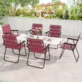 thumbnail image 2 of Costway Lot de 4 Chaises de Plage Pliantes Camping Pelouse Chaise à Sangles Légère 1 Position Rouge, 2 of 9