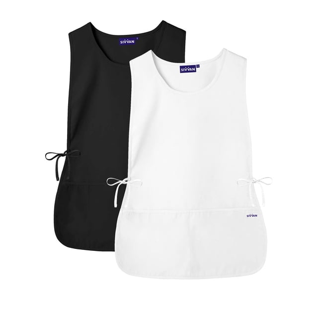 "Sivvan Unisex Cobbler Apron (2 Pack) - Adjustable Waist Ties, 2 Deep front Pockets"