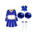 thumbnail image 3 of Sxiwei Kids Girls Cheerleading Uniform Cheer Outfits Metallic Patchwork Competition Performance Costume D04 10, 3 of 5