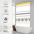 thumbnail image 2 of Extra Long 72"x84" Moroccan Style Shower Curtain Set with Plastic Hooks Machine Washable Waterproof Polyester Fabric Bathroom Curtain Modern Farm for Bathroom Decor, Yellow Grey White, 2 of 5