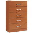 thumbnail image 1 of Hodedah Five Drawer Contemporary Wooden Chest in Cherry Finish, 1 of 6