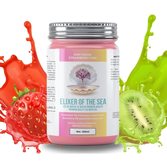🇨🇦 Gel de Mousse à la Fraise et au Kiwi Fait avec de la Mousse à la Caraïbe Dorée par Elixer of The Sea