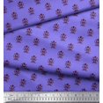 thumbnail image 3 of Soimoi Modal Satin Fabric Leaves & Floral Block Print Fabric by The Yard 42 Inch Wide, 3 of 3