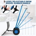 thumbnail image 3 of COZONY Pelle à Neige Robuste avec Roues, Lame en Acier Réglable 29 Pouces L X 16 Pouces H, Pousse-Neige Ergonomique avec Poignée Réglable en Angle et en Hauteur, Plaque Antidérapante Noire + Poteaux Bleus, pour Allée et Trottoirs, 3 of 7
