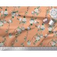 thumbnail image 2 of Soimoi Velvet Fabric Leaves & Peony Floral Print Fabric by The Yard 58 Inch Wide, 2 of 5
