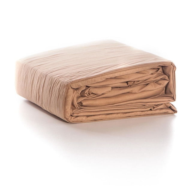 Gouchee Home Microfiber Sheet Set – Double/Full 4-Piece Bedding Set folded in taupe, made of ultra-soft, breathable, wrinkle-resistant microfiber with a deep 16-inch pocket for secure fit on thick mattresses, ideal for all-season comfort and easy care.