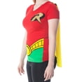thumbnail image 2 of DC Comics Robin Costume Womens Red T-Shirt With Cape, 2 of 4