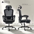 thumbnail image 3 of HOMCOM Ergonomic Office Chair, High Back Mesh Computer Desk Chair, Black, 3 of 10