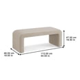 thumbnail image 3 of Better Homes & Gardens Juliet Velvet Banc, Beige, 3 of 5