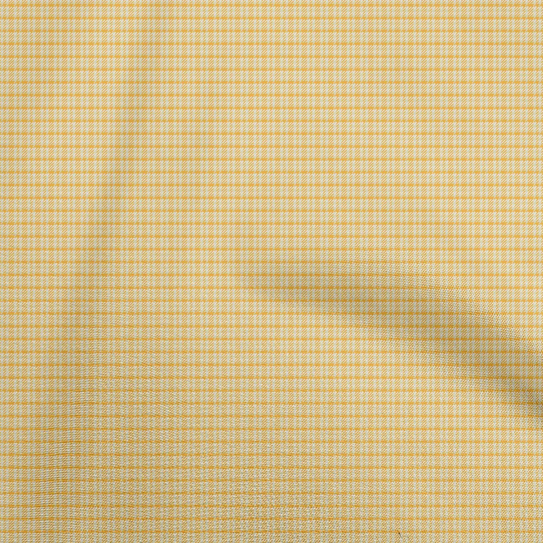 oneOone Cotton Jersey Yellow Fabric Check Houndstooth Sewing Material Print Fabric By The Yard 58 Inch Wide