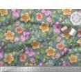 thumbnail image 2 of Soimoi Poly Georgette Fabric Leaves & Buttercup Floral Fabric Prints By Yard 52 Inch Wide, 2 of 3