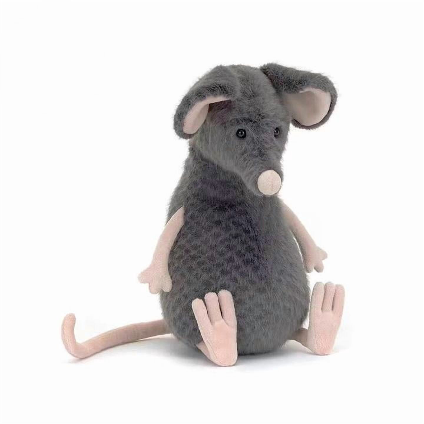 Jellycat Lachlan Sad Rat Stuffed Animal, 10.6" Soft Blue-Grey Rat Plush Toy with Pink Limbs Plush Toy Classic Children's Gift