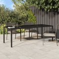 thumbnail image 1 of vidaXL Table de Jardin Marron 250x100x75 cm en Verre Trempé et Poly Rotin, 1 of 4