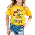 thumbnail image 1 of WEIYLL T-Shirts Graphiques pour Filles Imprimé Lettres Col Rond Manches Courtes Décontracté Enfant pour 6-7 Ans, 1 of 5