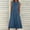 Blue, variant on Drppepioner Women Plus Size,Women's Dress Casual Denim Dress Round Neck Sleeveless Buttons Solid Color Dress