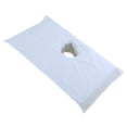 thumbnail image 3 of GROWTH TANK Cotton Massage Table Sheets Top Bed Sheet Couch Cover with Face Hole ,White, 3 of 8