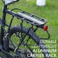 thumbnail image 3 of Semfri Porte-Bagages de Vélo Universel Ajustable, Porte-Bagage de Voyage avec Têtes à Dégagement Rapide, Logo Réfléchissant et Bande, Grand Filet de Chargement, Ailes Latérales Protectrices, Supporte 220 Lb - Noir, 3 of 13