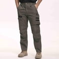 thumbnail image 2 of XUNKUSGA Hiking Pants Men Solid Color Windproof Softshell Outdoor Mens Pants Lightweight Water Resistant Ripstop Cargo Pants Comfortable Pull On Work Pant Green, 2 of 9