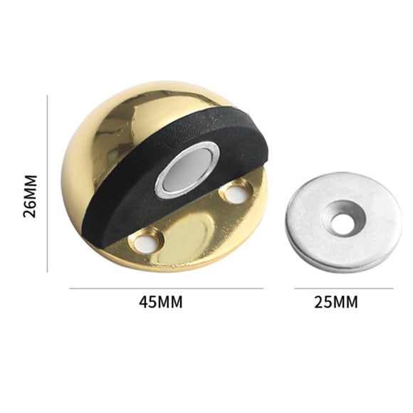 2 Pack Heavy Duty Magnetic Door Stoppers Stainless Steel with Rubber Base