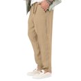 thumbnail image 3 of Innerwin Trousers Drawstring Men Bottoms Holiday High Waist Lightweight Summer Pants Khaki M, 3 of 4