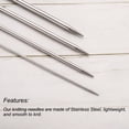 thumbnail image 4 of Uxcell 5Pcs Knitting Needle 1.2mm Diameter 6 Inches Stainless Steel Double Pointed Needles with Stitch Holder, 4 of 5