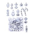 thumbnail image 1 of TopLLC 32 Pcs Christmas Tree Hanging Ornaments Set, Pre-Tied Shatterproof Plastic Assorted Baubles with Rope, Glitter Xmas Tree Decorative Pendants Christmas Decorations for Party Holiday Wedding, 1 of 6