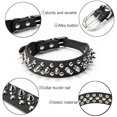 thumbnail image 3 of Spiked Studded Rivet Leather Dog Collar for Cats Puppy Small Medium PetsBrownM 42*2.5CM, 3 of 8