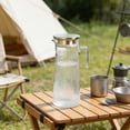 thumbnail image 3 of Cold Water Kettle Plastic Acrylic Striped Transparent Pitcher with Stainless Steel Lid 1000 ml 1200 ml or 1600 ml, 3 of 6