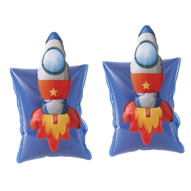 S SERENABLE Arm Floating Inflatable 1 Pair Cute Swim Arm Bands for Adult Kids Boys Girls Rocket pattern