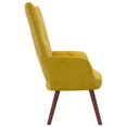 thumbnail image 3 of vidaXL Chaise de Détente Velours Jaune Moutarde, 3 of 6