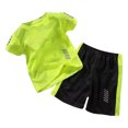 thumbnail image 2 of TopLLC Ensembles de Blouses et Chemises à Manches Courtes Col Rond Mode Garçon Décontracté Manches Courtes Hauts Col Rond Short Costume de Sport Ensemble Fille, 2 of 3