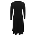 thumbnail image 4 of Robes Noires pour Femmes Couleur Unie Manches Longues Robe en Dentelle Patchwork Grande Taille Col Rond Ajustée et Évasée Tendance Vacances Robe Décontractée Maxi Mode Quotidien Blouse Ligne A Dos Nu Robe Plissée,m, 4 of 4