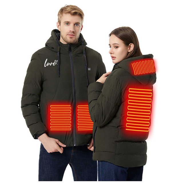 EGNMCR Womens Plaid Shacket Jacket USB Intelligent Constant Temperature Heated Windproof Plus Size Coat For Men And Women Winter 4 Heated Jacket Coat Women Coat