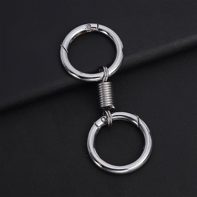 Aodebiao Porte-Clés à Double Anneau à Ressort, Porte-Clés Rétro Nordique à Double Anneau à Ressort avec Pince à Clé Détachable, Support de Porte-Clés Double en Alliage de Zinc, Accessoires de Porte-Clés en Forme de Ressort pour Diverses Clés